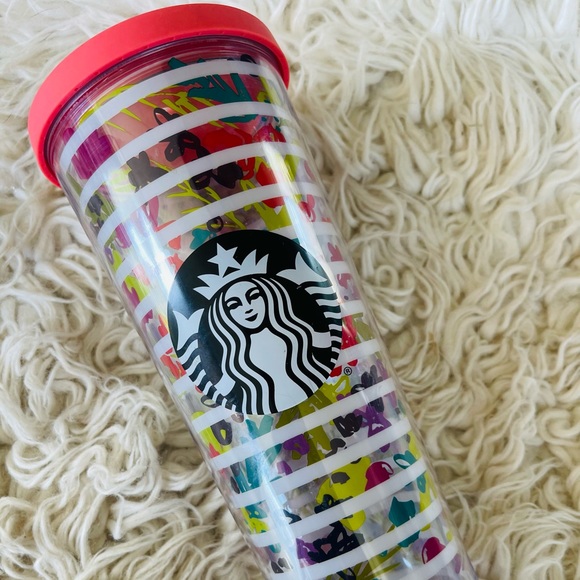 🌺🌼Rare 2017 Stripe & Floral Starbucks Venti Cold Cup - Picture 3 of 7